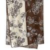 Brown-Ecru Scarf with Floral Pattern - 100% Viscose, 178x66