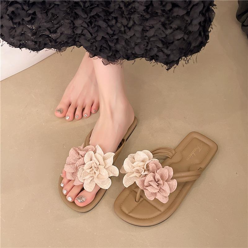 Design Sense Flip-flops Female Summer New Models Go Out Fashionable Sweet Fairy Vacation Wind Thick Bottom Non-slip Toe Drag
