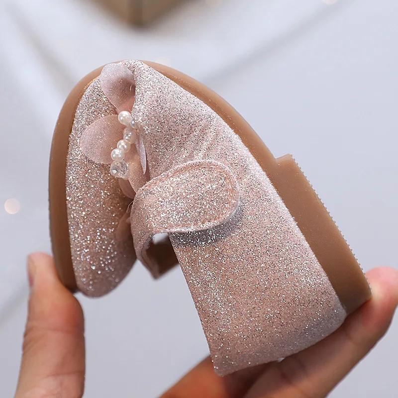 Newest Spring Girls Leather Shoes Children Girl Baby Princess Flowers Sneakers Pearls Diamond Shoes Kids Dance Shoes I07162