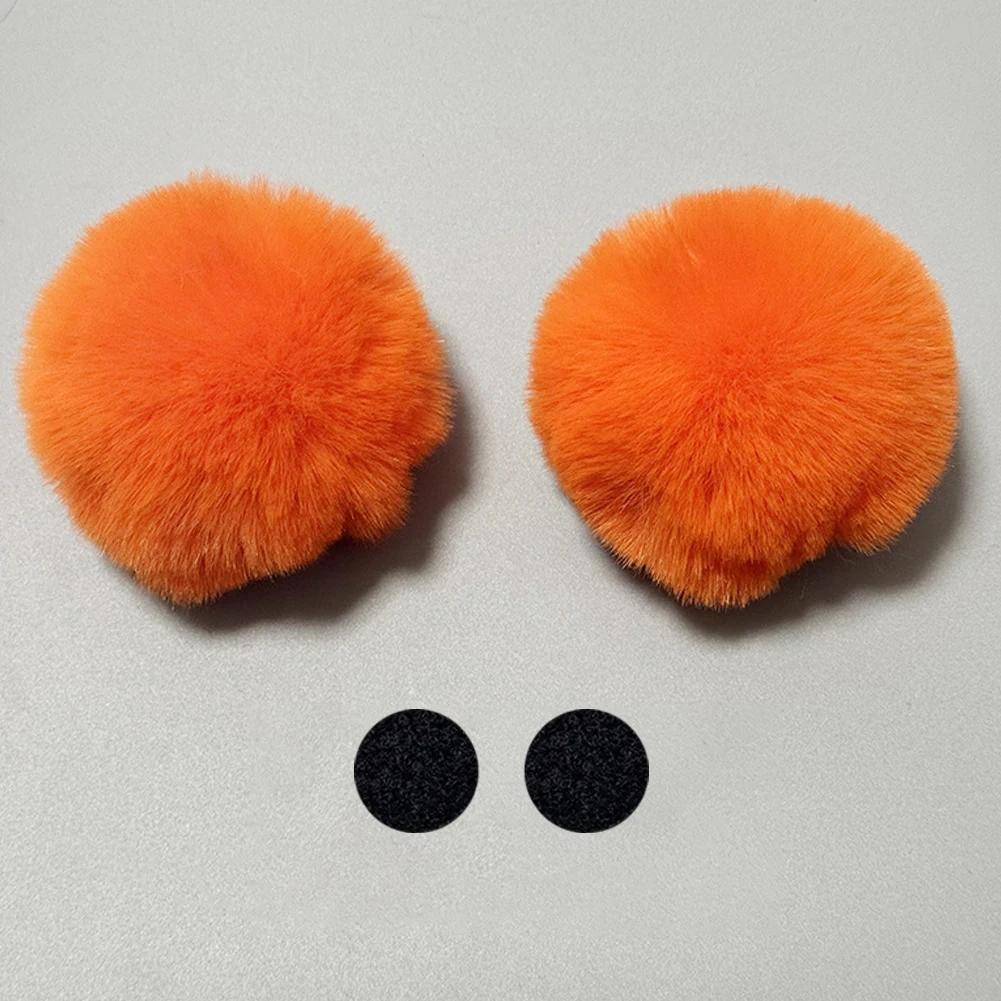 2Pcs Car Motorcycle Helmet Decoration Soft Plush Ball For Motocross Full Face Off Road Helmet Sticker Helmet Accessories