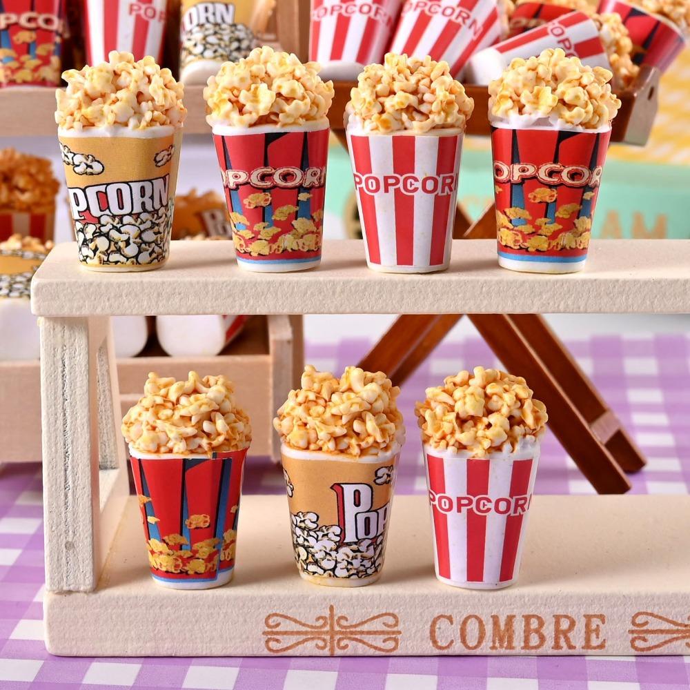 Miniature Simulation Three-dimensional Barrel Popcorn DIY Earring Accessories Material Micro Landscape Props Resin Food Play