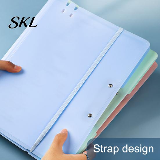 Wear-resistant File Holder Folder for A3 Size Paper, Document Organizer with Metal Plastic Clip, Solid Color Clipboard Home School Office Supplies