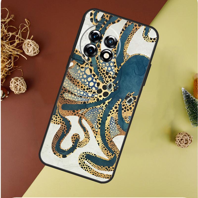 Meeresleben Ozean Oktopus Für OnePlus 13 13R 12 12R 11 9 10 Pro 8T 9RT 10T 10R N20 N30 Nord CE 2 3 4 Lite Handyhülle