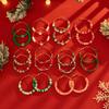 Salircon 10 Styles Romantic Cute Colorful Soft Pottery Hoop Earring Women Fashion Christmas Tree Snowman Series Ear Jewelry Gift