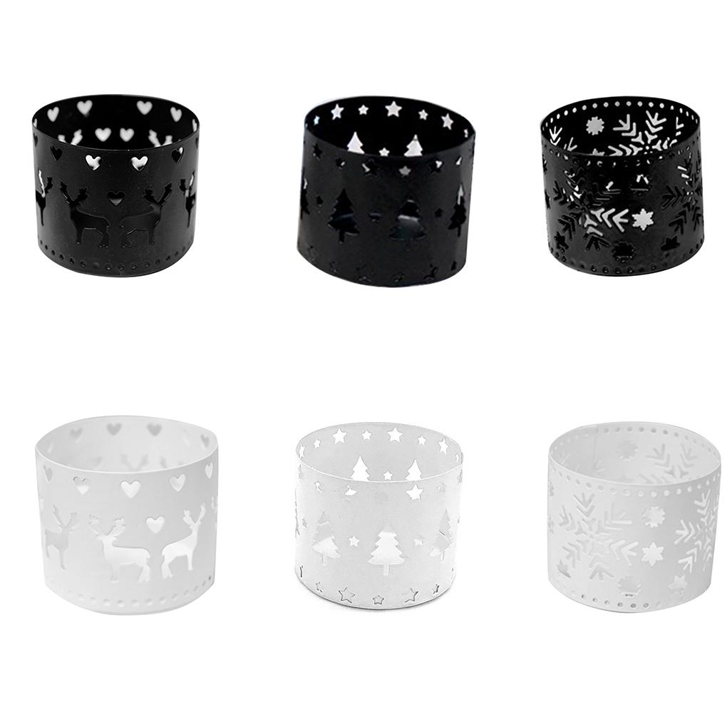 Christmas Iron Hollow Deer Tree Snowflake Candle Holder Candle Stick Home Decor