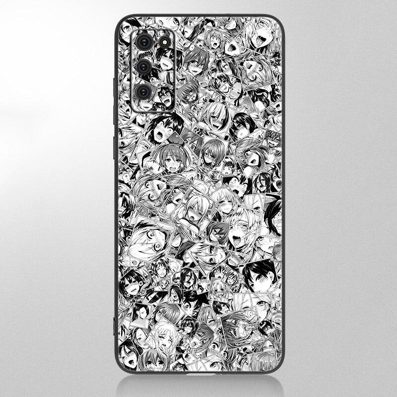 Anime dívka kreslená japonská roztomilá tvář Pouzdro pro Samsung Galaxy A12 A02S A22 A32 A52 A72 A71 A51 A41 A31 A21 A11 A50 A70 A10S A20S