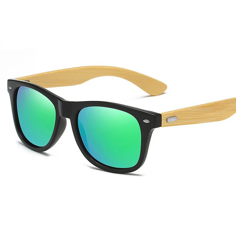 Retro Bamboo Leg UV400 Sunglasses Men Outdoor Driving Cycling Sports Sun Glasses Women Unisex Round Fashion Goggles Eyewear