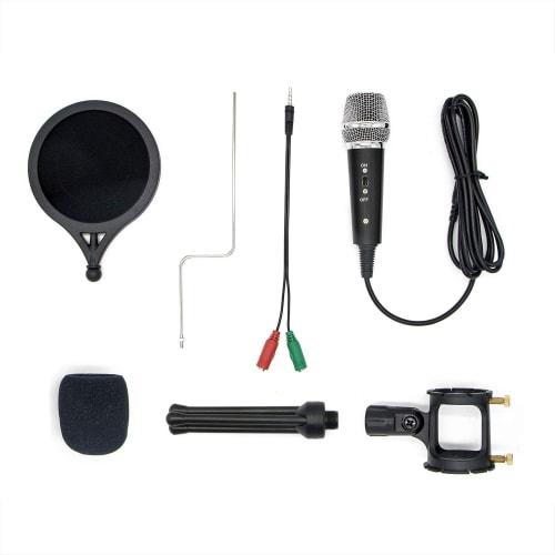 Compact, omnidirectional condenser microphone for smartphones, game commentary, stand microphone, smartphone microphone, recording microphone, live br