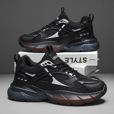New Men's Autumn Mesh Breathable Tennis Sneaker Outdoor Thick Sole Anti Slip Fashion Trendy Casual Running Shoes Zapatillas