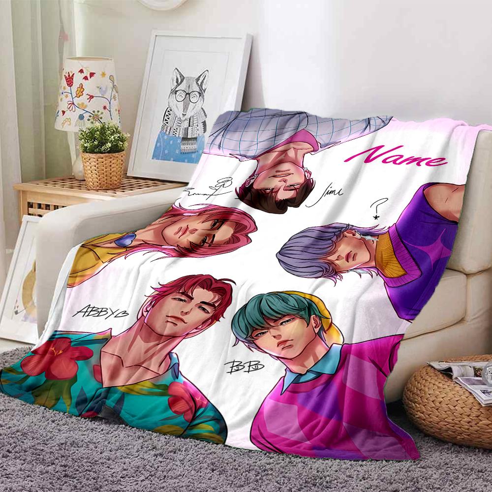 Personalizza Nome Personalità KPOP Demon Hunters SAJA BOYS Coperta Morbida e Calda Divano Ufficio Letto Viaggio Coperta per Pausa Pranzo, Regalo Adatto a Tutte le Stagioni