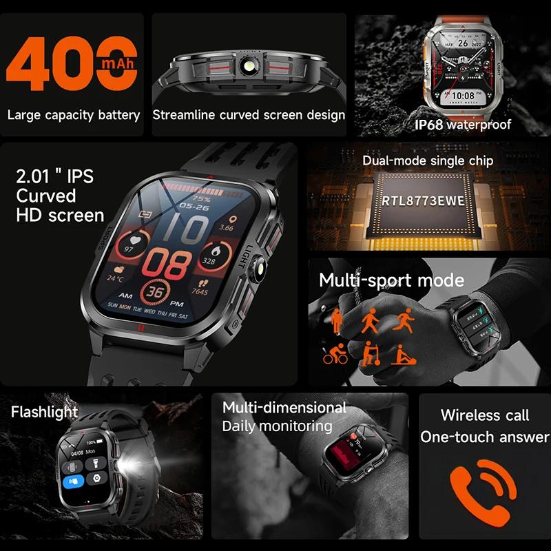 SACOSDING Rugged Smart Watch Men Outdoor Sport Smart Watches Heart Rate Monitor Bluetooth Call Man Smartwatch For Androd ios