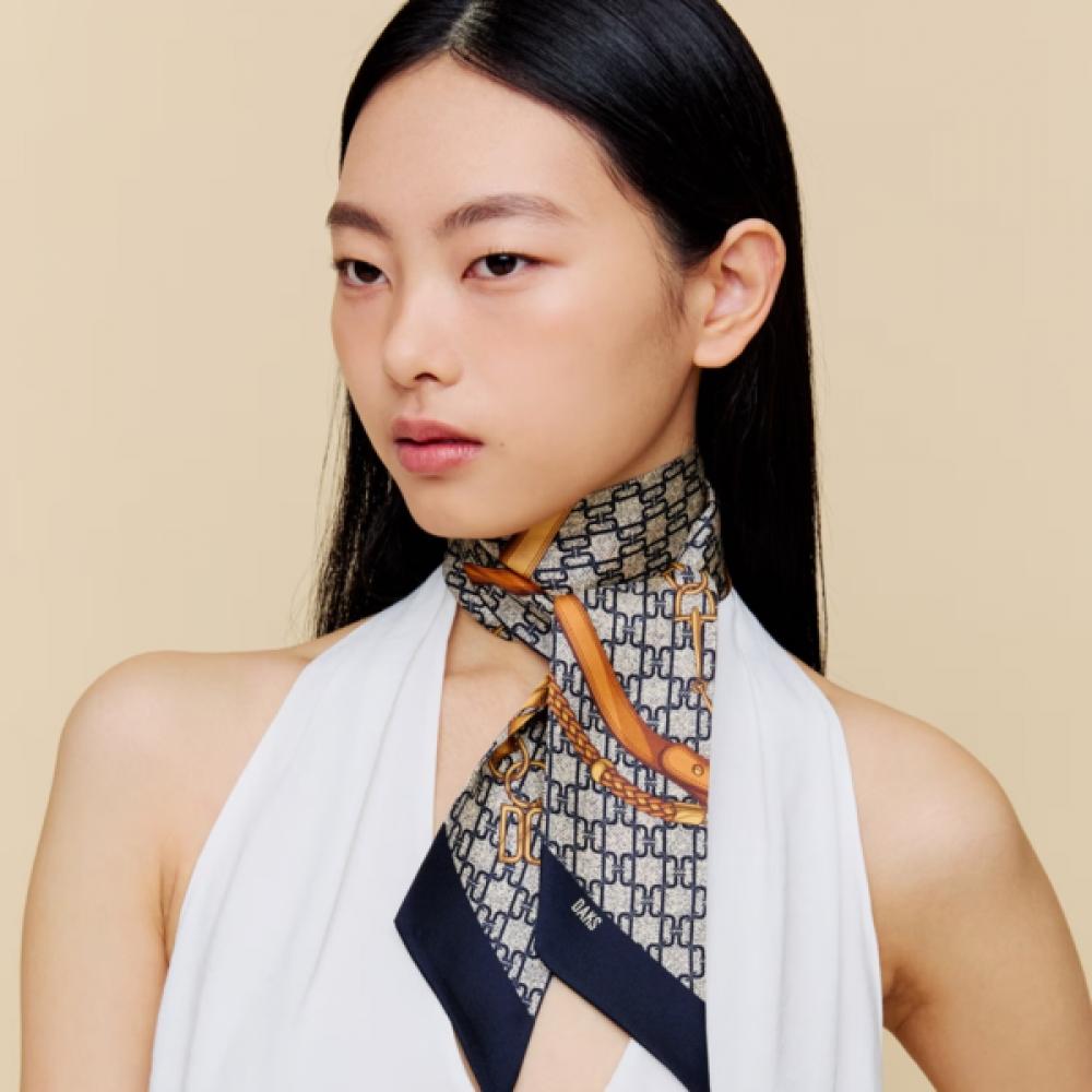 Daks Navy Dd Pattern Twilly Scarf Dcsc6e380n2 Single option