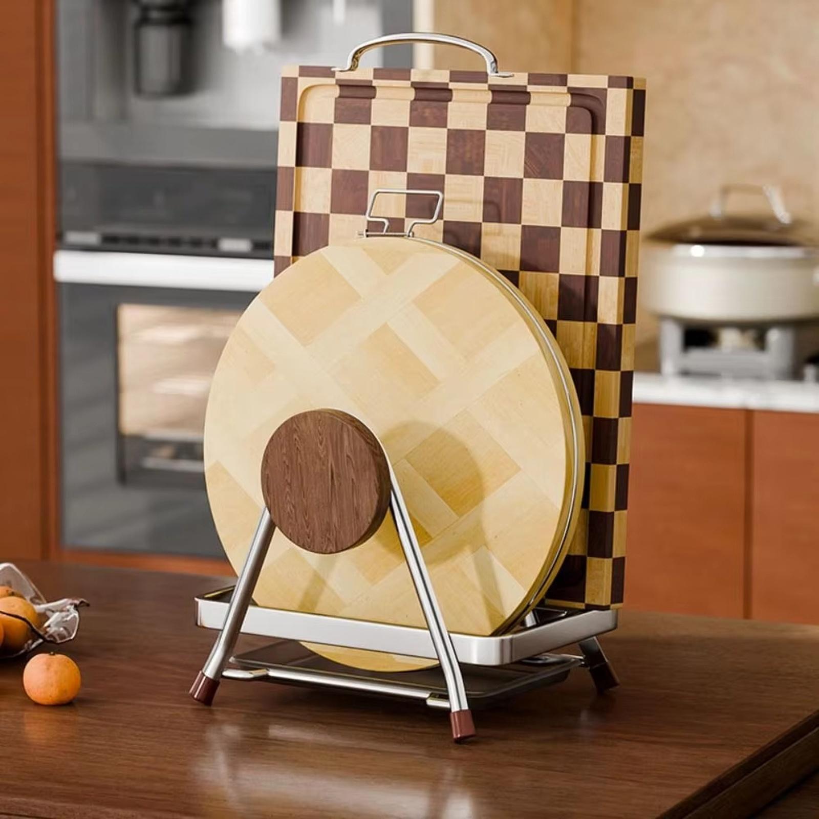 Kitchen Cutting Board Rack Pot Lid Holder Organizer Single Countertop Chopping Board Stand one size серебряный