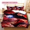 Satoru Gojo and Sukuna Pattern Bedding Quilt Set  Home Decoration  Gift (1 * duvet cover + 2 * pillowcase  without core)