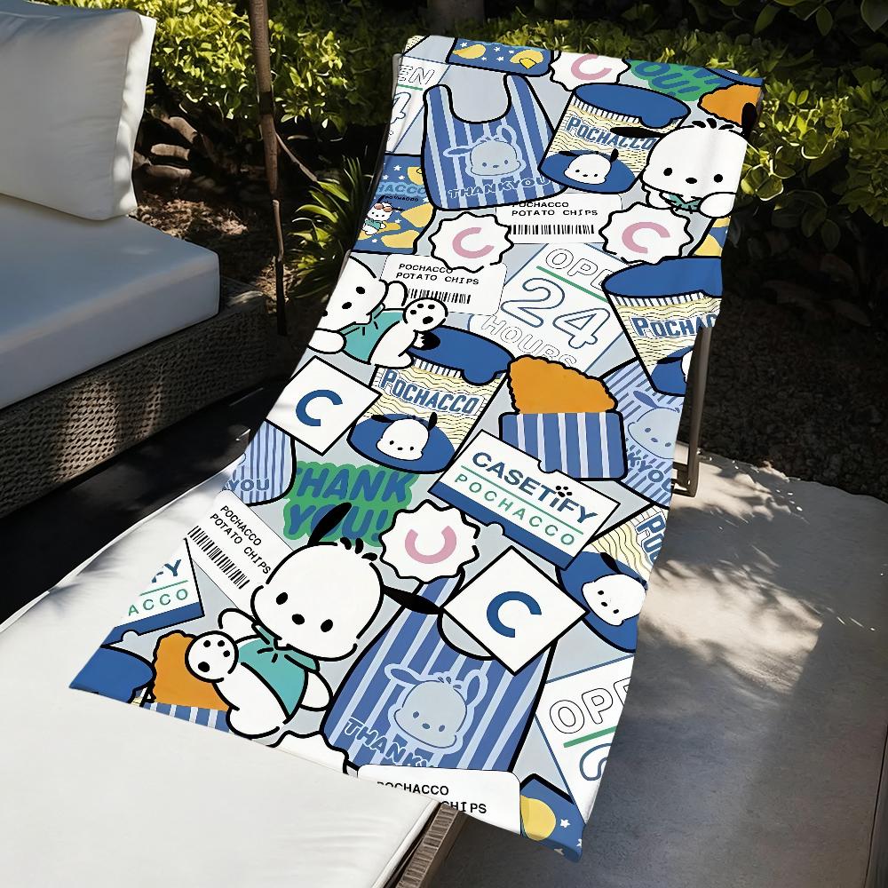 P-Pochacco-O CUTE Towel Beach Quick Dry Soft Pool Towels Gift for Travel Gym Shower Camping sports