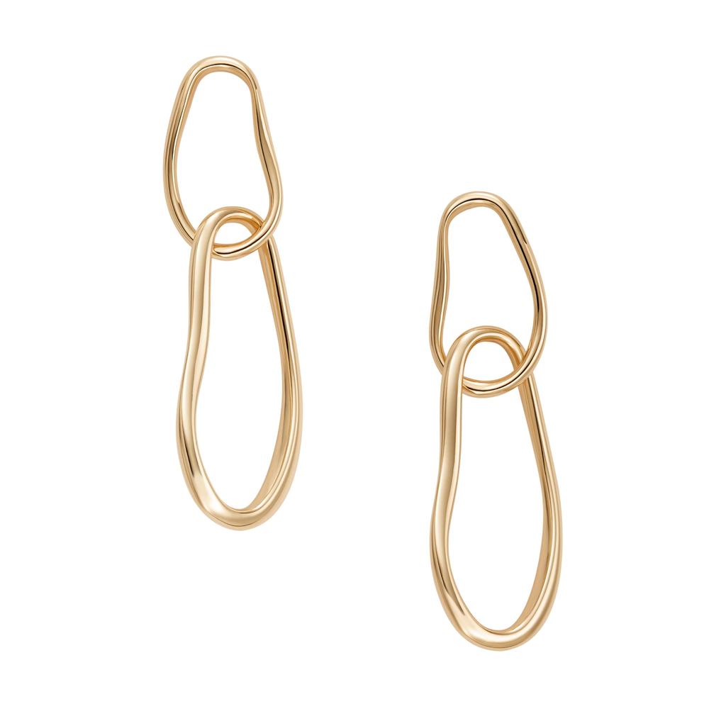 Skagen ANJA PEBBLES Gold Tone Brass Drop SKJ5007710 Women's Earrings,