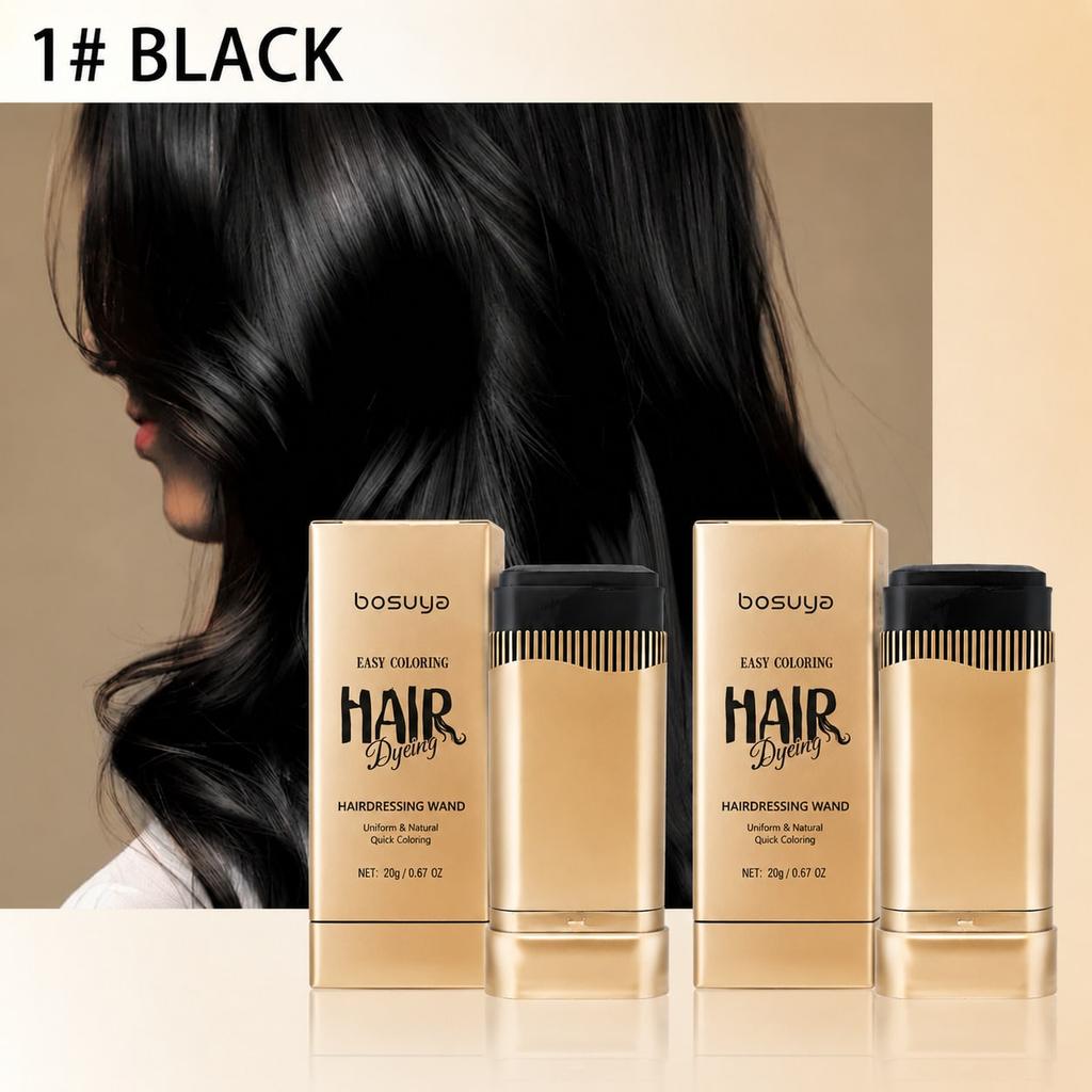 Disposable Hair Touch-Up Stick, Black Hair Color Cover-Up Tool, Natural Coloring Without Scalp Damag
