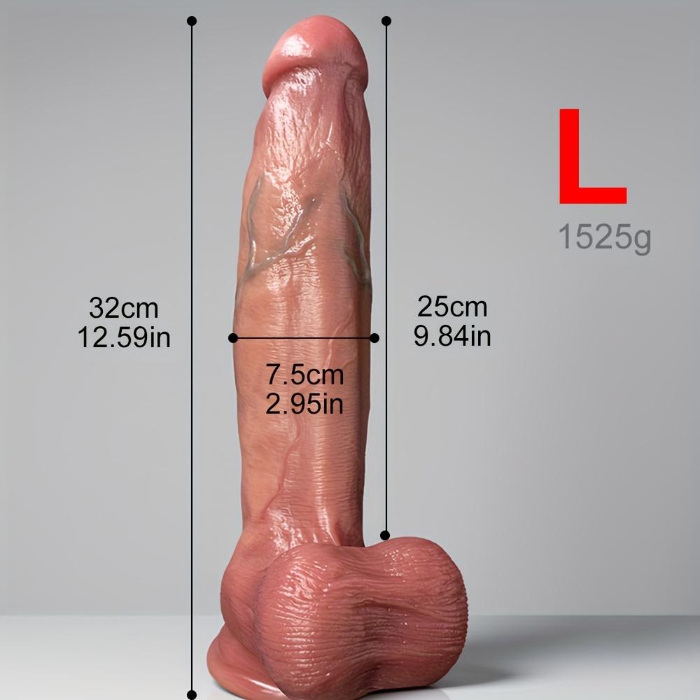 12.59-Inch Large Thick Dildo, Double-Layer Liquid Silicone Realistic Penis, Huge Soft Flesh Adult Masturbation Device, Intimate Toy for Men and Women
