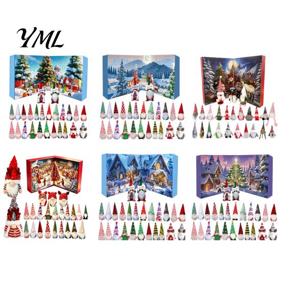 Holiday Party Favors 2026 Christmas Gnome Advent Calendar, 24 Day Countdown Box Set with Faceless Themed Desktop Ornaments Plush Dolls, Xmas for Tree