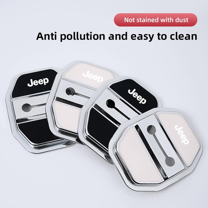 ALS5   4Pcs TPU Door Lock Buckle Protective Cover For Jeep Renegade Compass Grand Cherokee Patriot Liberty Gladiator Wrangler Rubicon