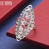 925 Sterling Silver Vintage Filigree Openwork Flower Ring - Exquisite Banquet Ring