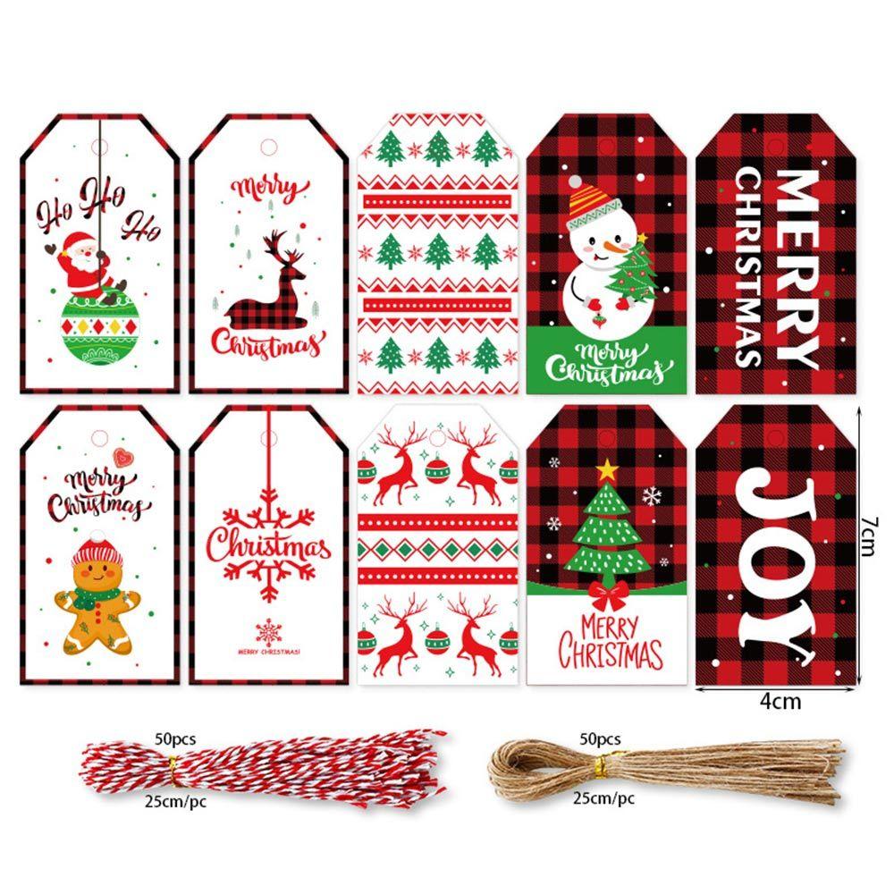 100pcs DIY Wrapping Supplies Kraft Paper Christmas Labels Kraft Tag Hang Tags Gift Wrapping