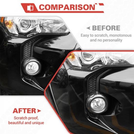 2pcs Front Fog Light Decor Frame Cover Trim Bezels For 4Runner 14+ SR5/ TRD Pro