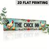 2D Flat, 2D Flat - 2D Flat Plane, 1pc Rustic Style Chicken Coop Iron Sign - Vintage Farmhouse Wall Decor with Rooster and Chicks Design, 9.91x39.88 cm