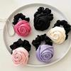 French Stain Rose Flower Elastic Hairbands Women Girls Hair Ropes Ties Flower Hair Scrunchies Ponytail Holder Hair Accessories