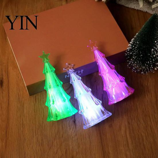 Festive Bookshelf Ornament Christmas Tree Night Light, LED Decorative Lamp for Bedroom And Party Atmosphere Safe Flameless Light Lighting, Plastic