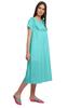 Moomaya Solid Short Sleeve Nightdress For Ladies Button Placket Nightwear
