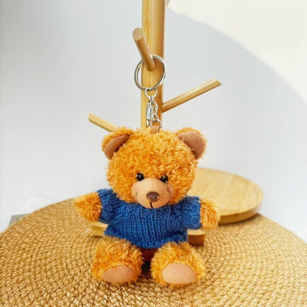 Wearable Teddy Bear Keychain Pendant – Plush Toy Gift for Graduation Season with Logo Print