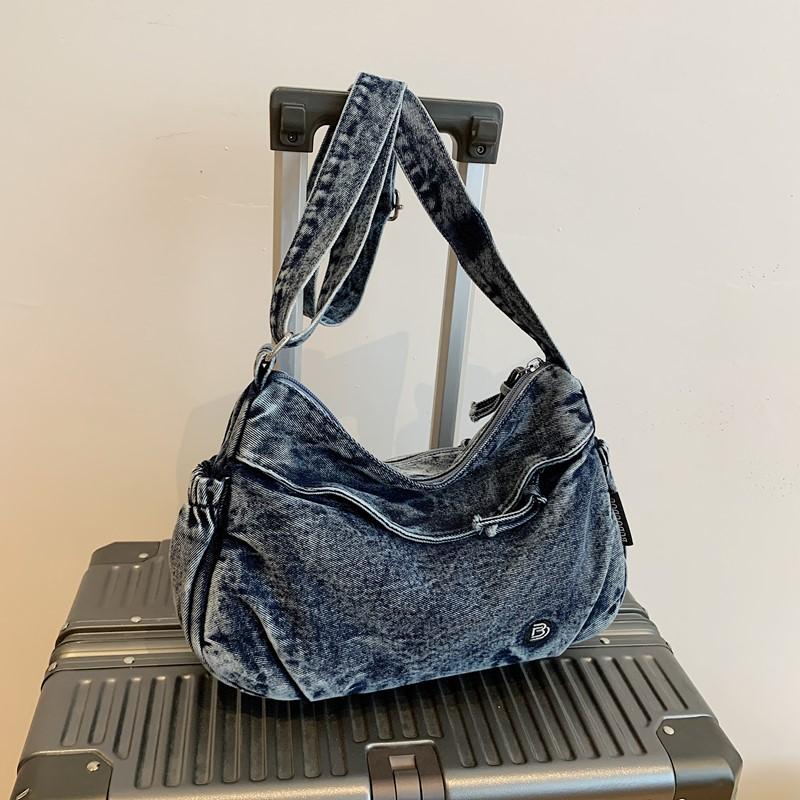 Torba Jeansowa Damska Torba Crossbody Duża Pojemność Dojazdy Torba na Ramię
