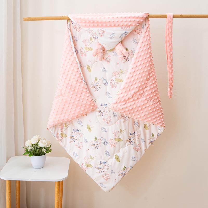 

Four Seasons Pacification Bean Velvet Bag, Newborn Four Seasons Anti Startle Jumping Hug Blanket Blanket, Single Baby Blanket double decker рожевий