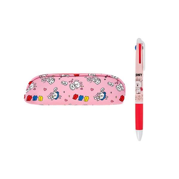 

Пенал Line Friends B&F Stick #2 + набор шариковых ручек Cony, 3 цвета, разные цвета, 1 комплект