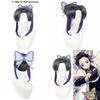 Demon Slayer Kochou Shinobu Cosplay Wig With Butterfly Hair Accessory For Costume Dress Up