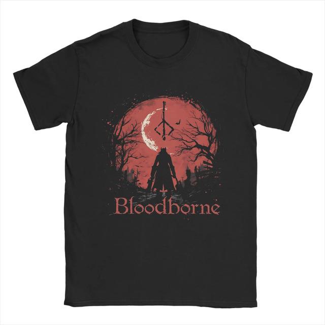 Футболка Bloodborne Силуэт Охотника Готическая Луна XXL