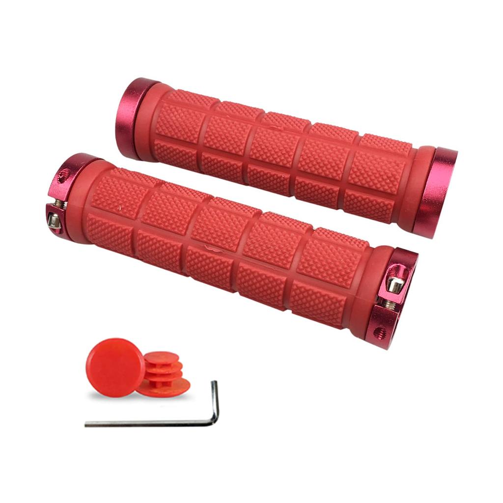 PLATT Bicycle Grip Professional Mountain Bike Handlebar Grip 1 Inner End Includes Hex Wrench Covers, Durable, Non-Slip, Covers, Pair, 22.2mm Diameter,