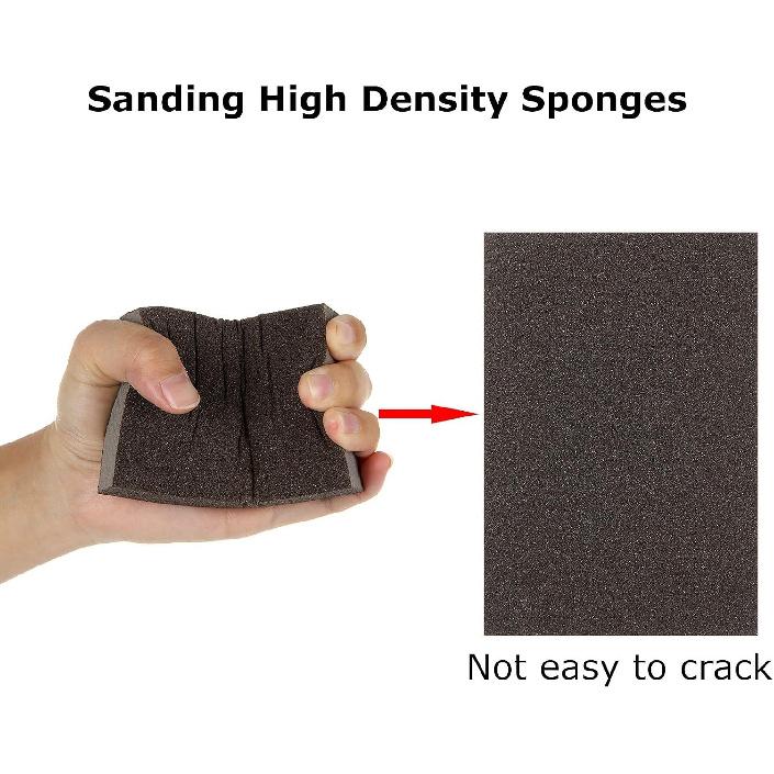 20 Pcs Sanding Sponge, 120 Grit Reusable Sanding Blocks for Wood & Metal Polishing and Kitchenware Cleaning
