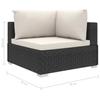 8 Piece Garden Lounge Set with Cushions Poly Rattan Black