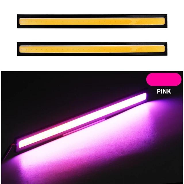 2X 16mm 17mm Led Strip Fog Light Drl White Cob Outdoor Waterproof 12v Red Car Daytime Running Auto Headl Narrow Ultra Thin