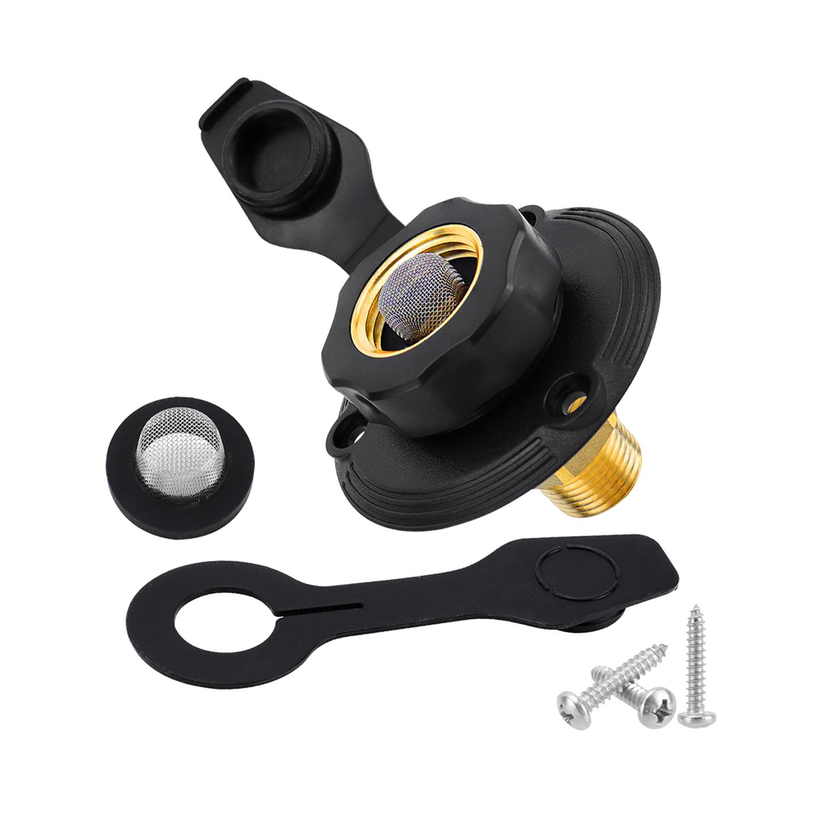 RV Water Inlet Replacement ABS Metal City Water Fill Valve Maintenance Kit for Trailer Mobile Home чёрный