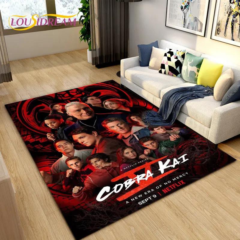 Cobra Kai Amanda TV-Karate-Teppich, groß, Teppich für Wohnzimmer, Schlafzimmer, Sofa, Fußmatte, Dekoration, rutschfeste Bodenmatte für Kinderspiele