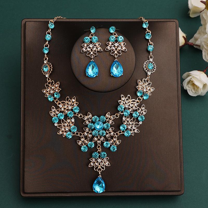 

Комплект свадебных украшений в корейском стиле - Корона, Ободок, Серьги, Ожерелье и Аксессуары для волос для свадебных платьев.