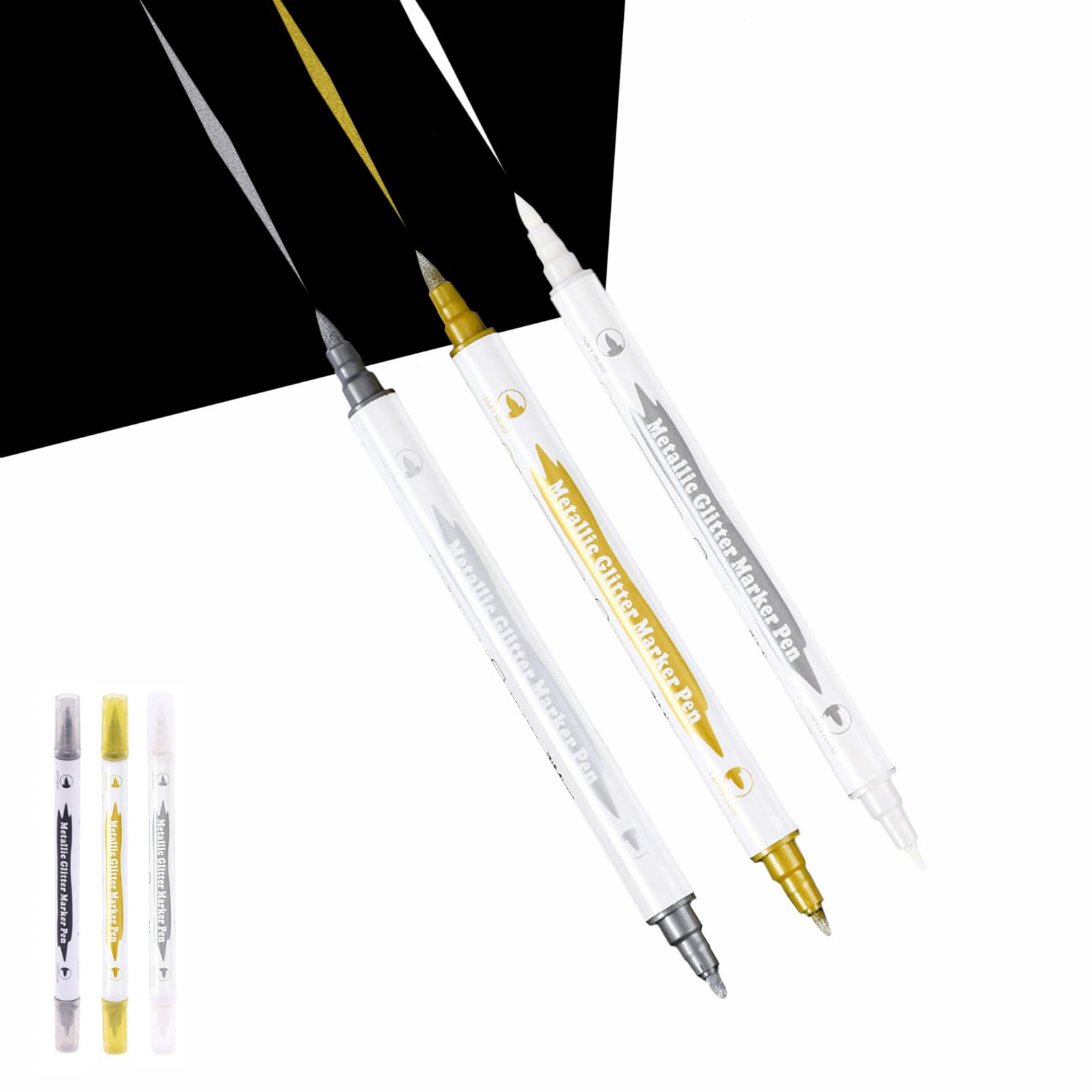 

ALLVD Marker Pens (3 Pens) [White, Gold, Silver] Oil-Based