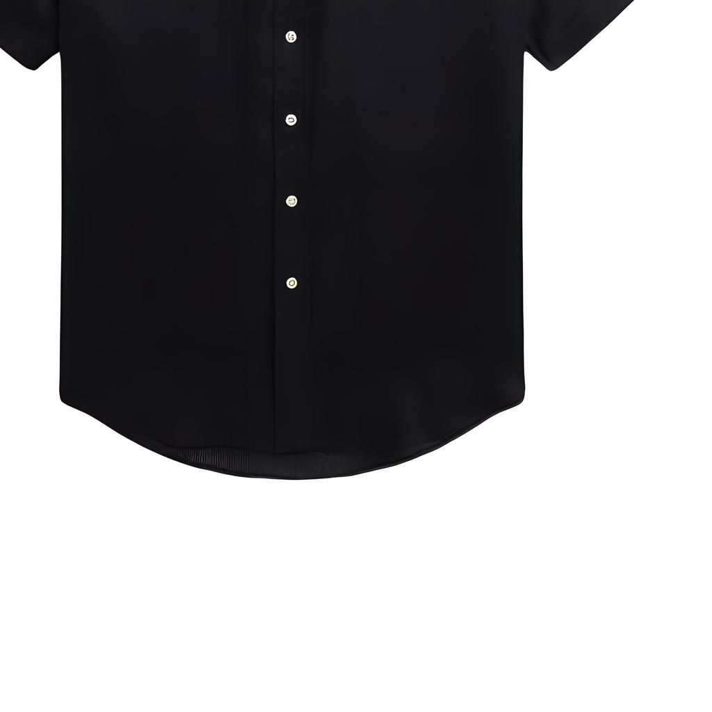 Polo Ralph Lauren Ss24 Solid Color Logo Embroidered Single-Breasted Short Sleeve Shirt Men shirts Black MNPOWOV1N820768-001
