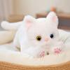 Plush Simulated Cat Plush Toy White/ Gray Plush Cat Doll Plush Kitten Pillow  Birthday Gift