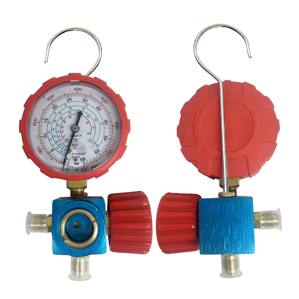 Air Condition Manifold Gauge with Sight Glass for R22/R410A/R134A/R404A High and Low Pressure A/C Refrigeration Tool