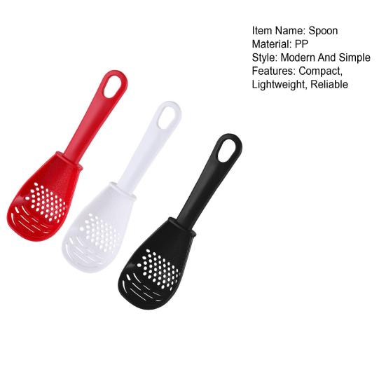 Kitchen Grinding Spoon with Strainer Holes Multi-Use Masher And Egg Separator BPA-Free Plastic Cooking Utensil