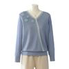 Mom's 2025 Autumn V-Neck Knitted Top - Fashionable Base Shirt for Middle-aged and Elderly Women